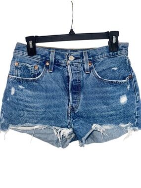 Levi's Blue Distressed Cutoff Jean Shorts